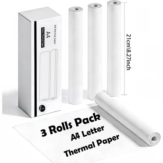 3 Roll Pack Quick-Dry Thermal Printer Paper Suitable for Portable Thermal Printers, Compatible for Smartphones Tablets POS Receipt Paper Roll for Mobile Thermal Printer, Instant Printing Paper