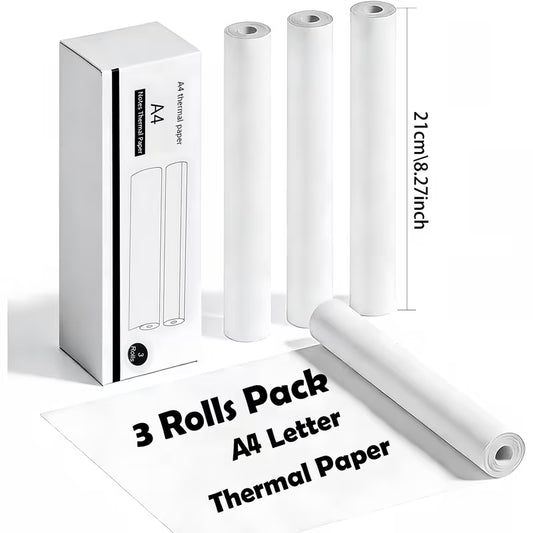 3 Roll Pack Quick-Dry Thermal Printer Paper Suitable for Portable Thermal Printers, Compatible for Smartphones Tablets POS Receipt Paper Roll for Mobile Thermal Printer, Instant Printing Paper