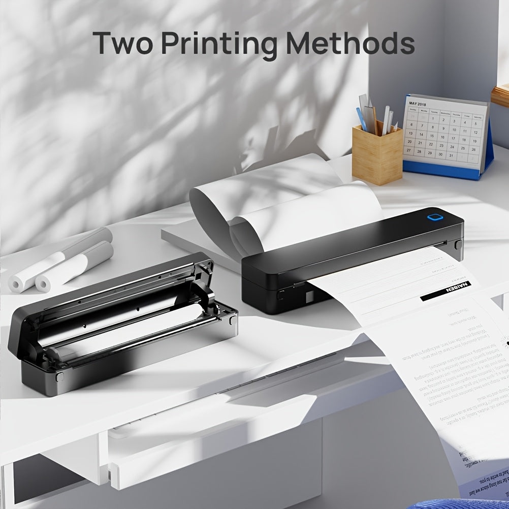 Portable A4 Thermal Printer | Wireless Ink-Free Mobile Printing USB-C Rechargeable