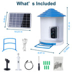 Smart Bird Feeder With Solar Powered Camera 1080P HD