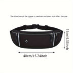Adjustable Unisex Running Waist Bag | Secure Zippered Sport Belt Pouch for Gym, Hiking, And Outdoor Activities - Black Hidden Phone Case Pouch for Both Men And Women, Sports Gear