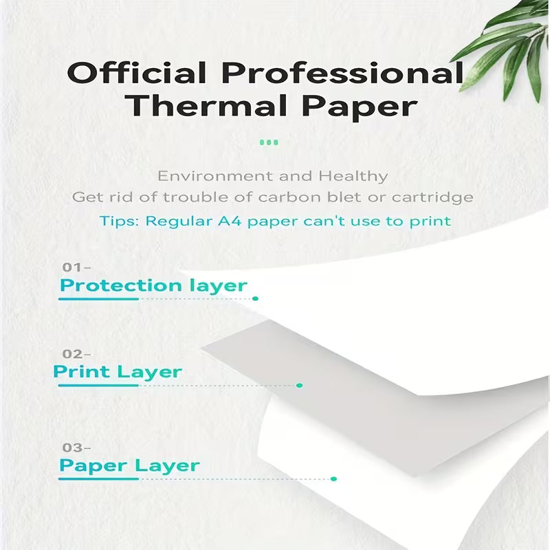3 Roll Pack Quick-Dry Thermal Printer Paper Suitable for Portable Thermal Printers, Compatible for Smartphones Tablets POS Receipt Paper Roll for Mobile Thermal Printer, Instant Printing Paper