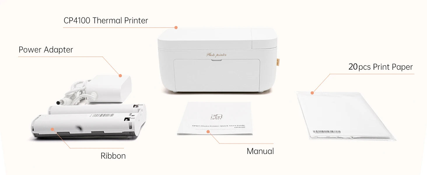 300dpi Color Photo Wifi 4x6 Inch Printer Portable Mni Mobile Pocket Wireless Print Maker Machine with Ribbon and Photo Papers