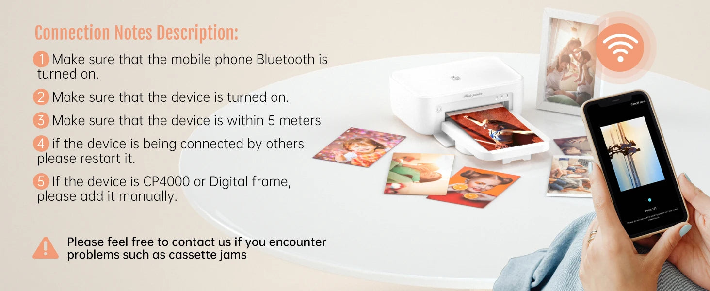 300dpi Color Photo Wifi 4x6 Inch Printer Portable Mni Mobile Pocket Wireless Print Maker Machine with Ribbon and Photo Papers
