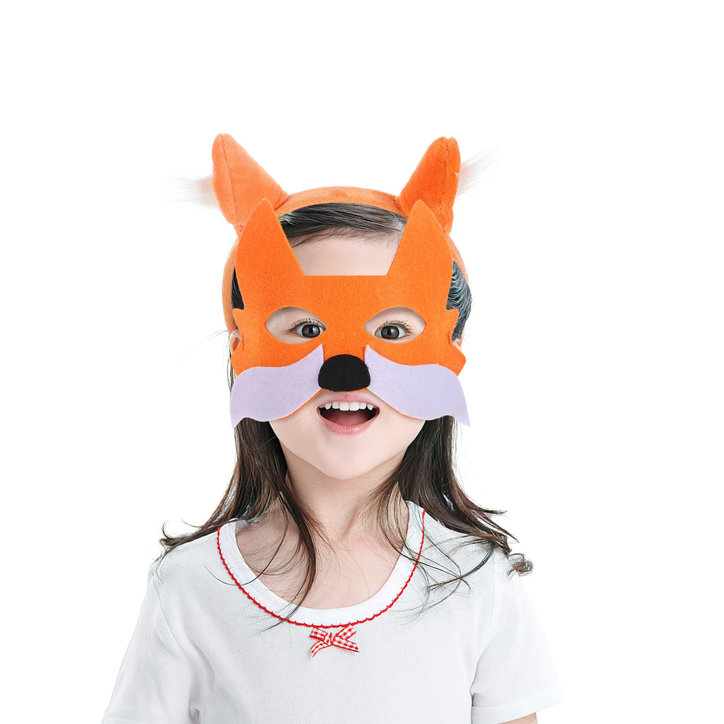 Cosplay Fox Costume Tail Outfit Accessories Animal Ear Non-woven Fabric Mask Decor