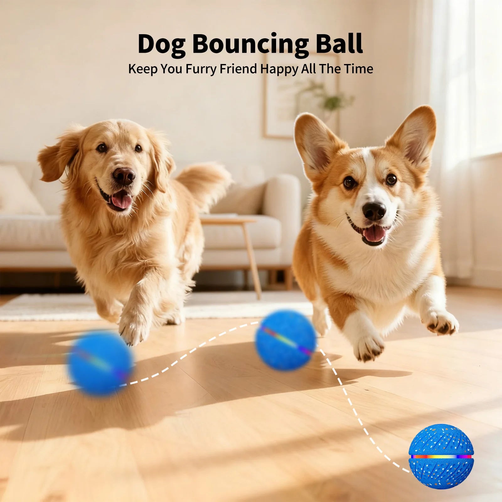 Smart Interactive Dog Toy Wicked Ball Automatic Moving Bouncing Rotating E-TPU Material Waterproof Active Rolling Ball for Dogs