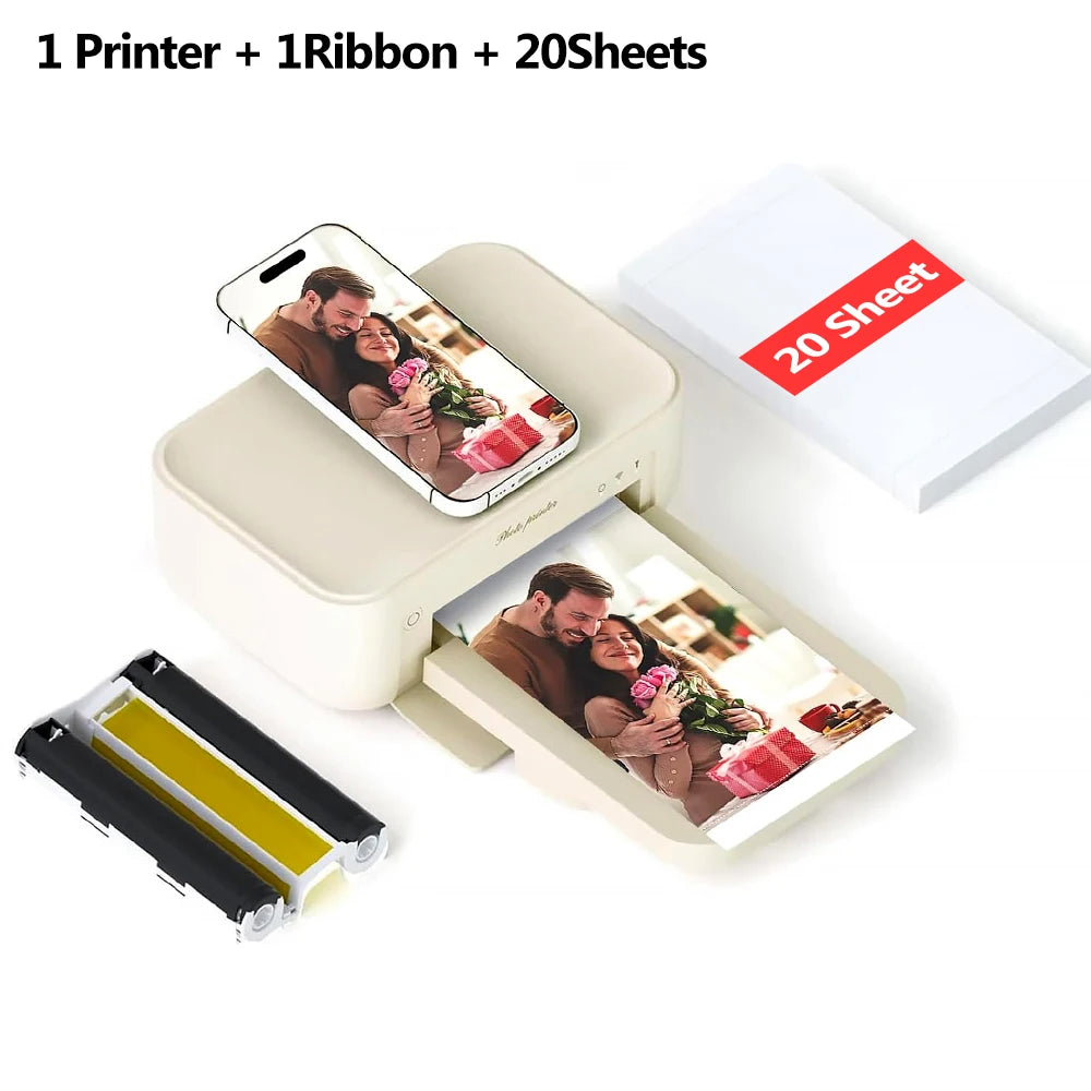 300dpi Color Photo Wifi 4x6 Inch Printer Portable Mni Mobile Pocket Wireless Print Maker Machine with Ribbon and Photo Papers