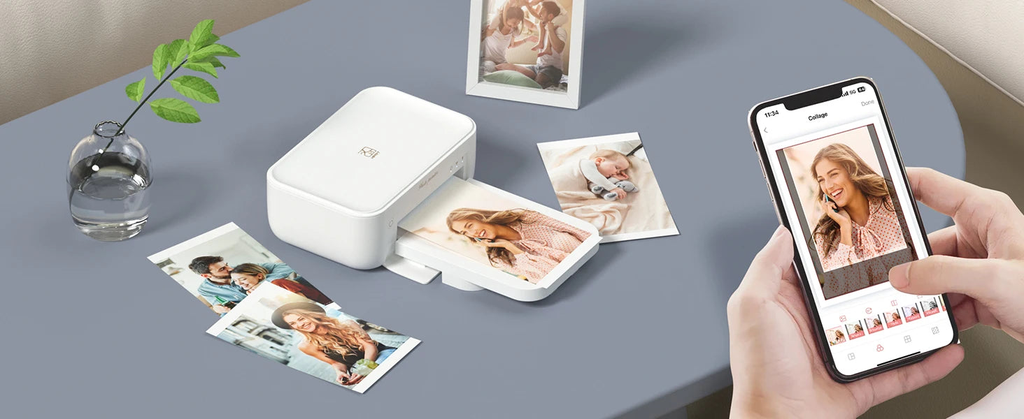 300dpi Color Photo Wifi 4x6 Inch Printer Portable Mni Mobile Pocket Wireless Print Maker Machine with Ribbon and Photo Papers