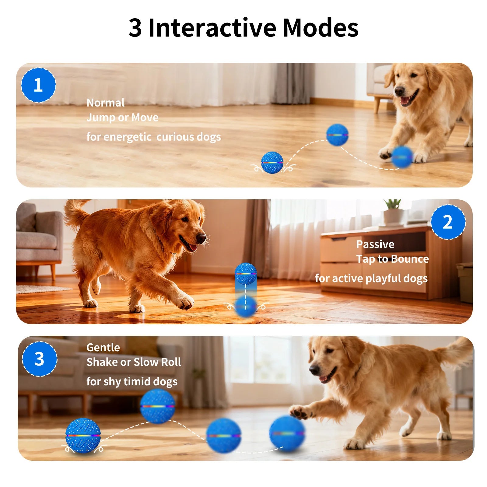 Smart Interactive Dog Toy Wicked Ball Automatic Moving Bouncing Rotating E-TPU Material Waterproof Active Rolling Ball for Dogs