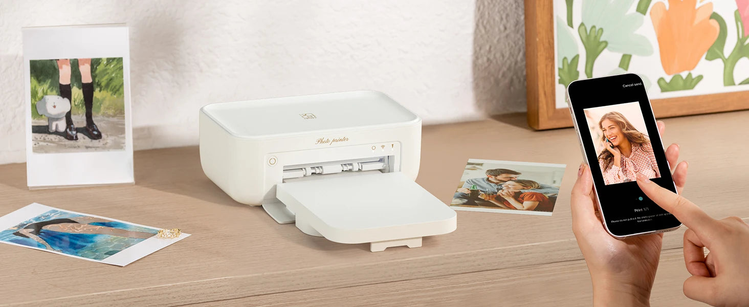 300dpi Color Photo Wifi 4x6 Inch Printer Portable Mni Mobile Pocket Wireless Print Maker Machine with Ribbon and Photo Papers