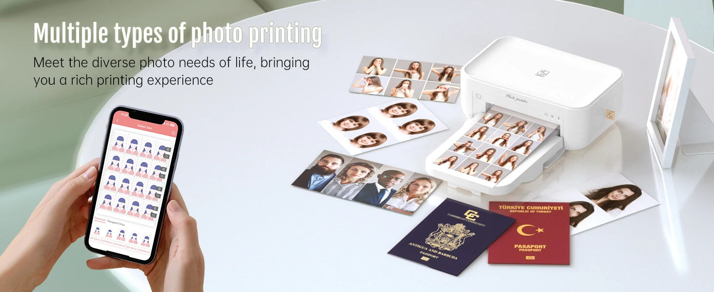 300dpi Color Photo Wifi 4x6 Inch Printer Portable Mni Mobile Pocket Wireless Print Maker Machine with Ribbon and Photo Papers