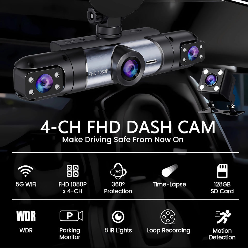 4 Channel 1080P Dash Cam