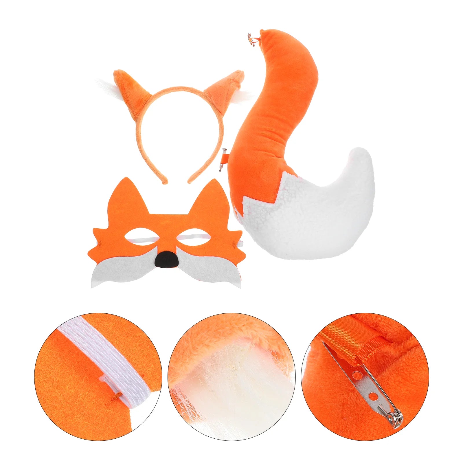 Cosplay Fox Costume Tail Outfit Accessories Animal Ear Non-woven Fabric Mask Decor