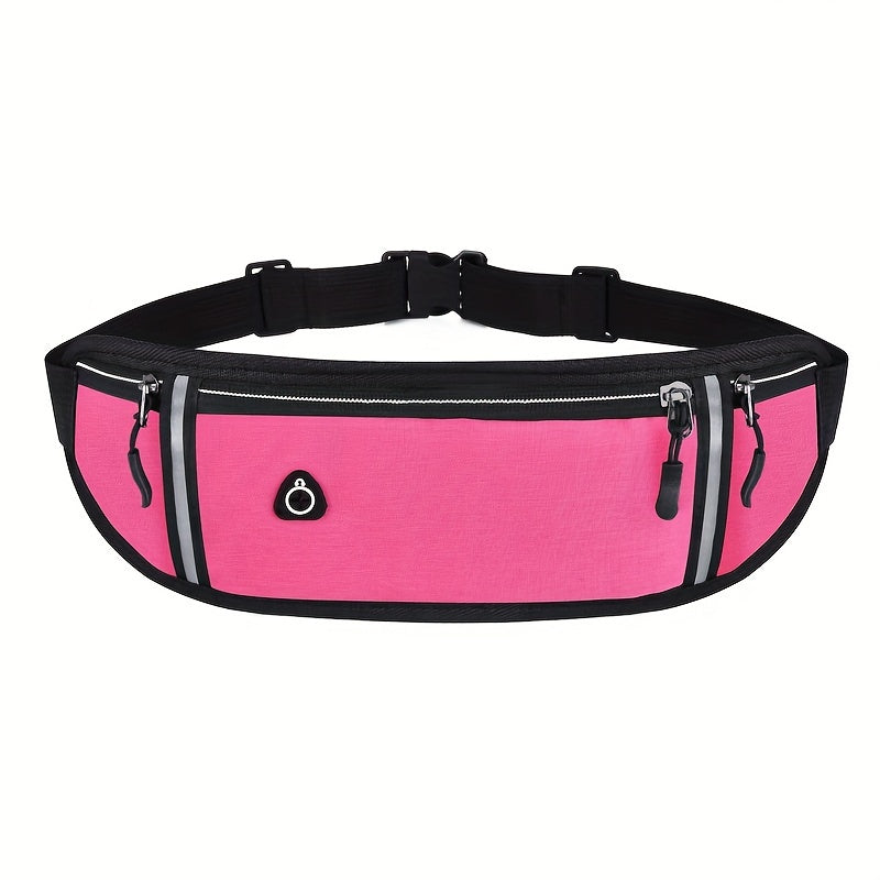 Adjustable Unisex Running Waist Bag | Secure Zippered Sport Belt Pouch for Gym, Hiking, And Outdoor Activities - Black Hidden Phone Case Pouch for Both Men And Women, Sports Gear