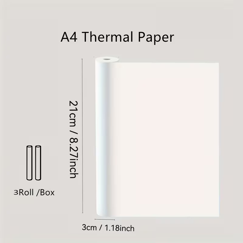 3 Roll Pack Quick-Dry Thermal Printer Paper Suitable for Portable Thermal Printers, Compatible for Smartphones Tablets POS Receipt Paper Roll for Mobile Thermal Printer, Instant Printing Paper