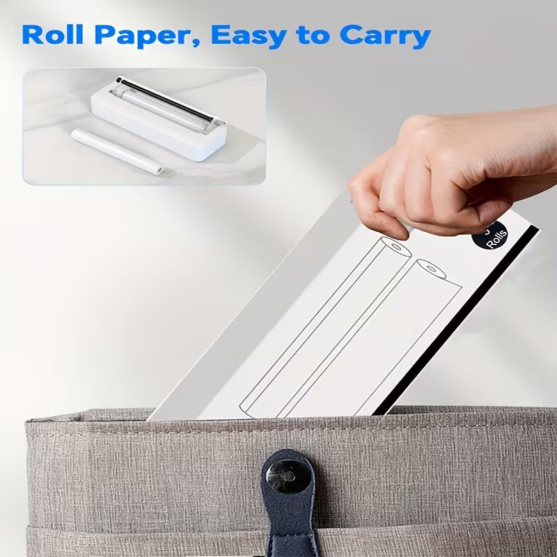 3 Roll Pack Quick-Dry Thermal Printer Paper Suitable for Portable Thermal Printers, Compatible for Smartphones Tablets POS Receipt Paper Roll for Mobile Thermal Printer, Instant Printing Paper
