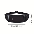 Adjustable Unisex Running Waist Bag | Secure Zippered Sport Belt Pouch for Gym, Hiking, And Outdoor Activities - Black Hidden Phone Case Pouch for Both Men And Women, Sports Gear