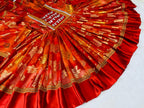 Royal Crimson & Gold Pleated Kuchi Dress